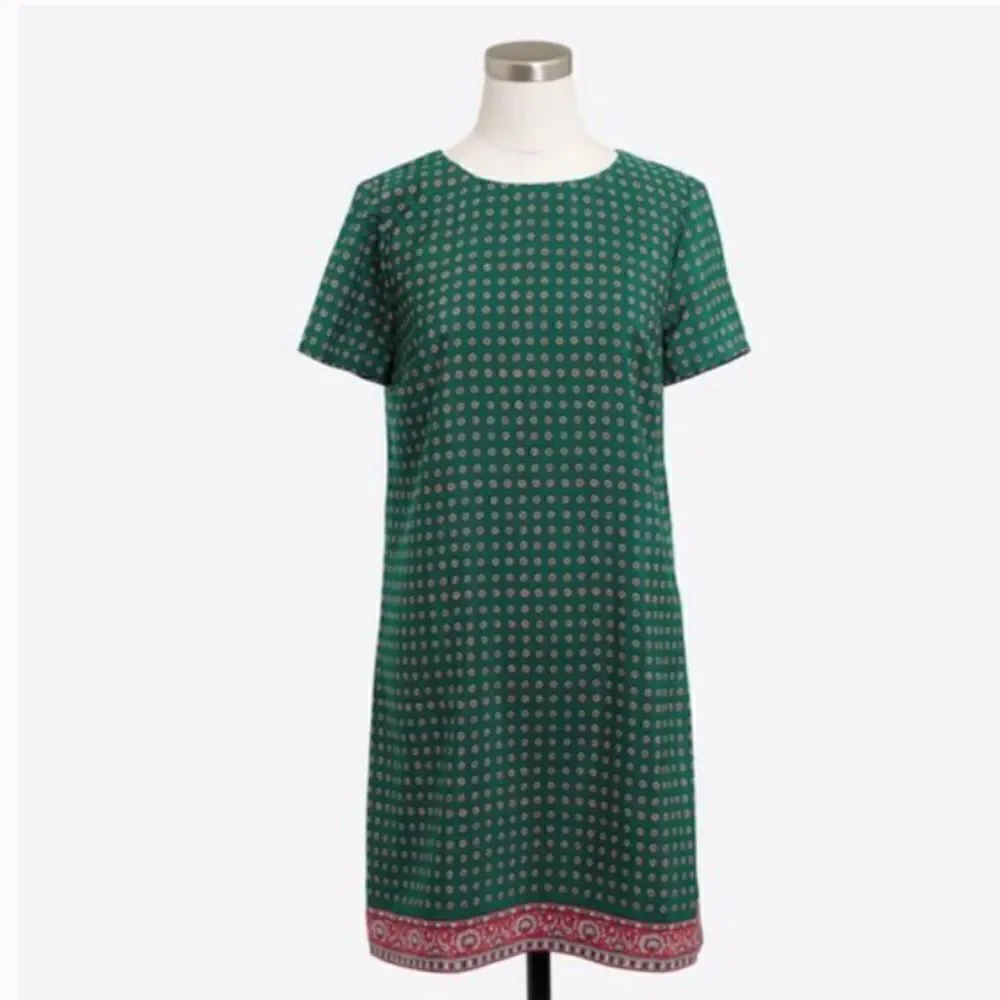 J Crew dress size 6 never used Paisley details on green flowers print lined